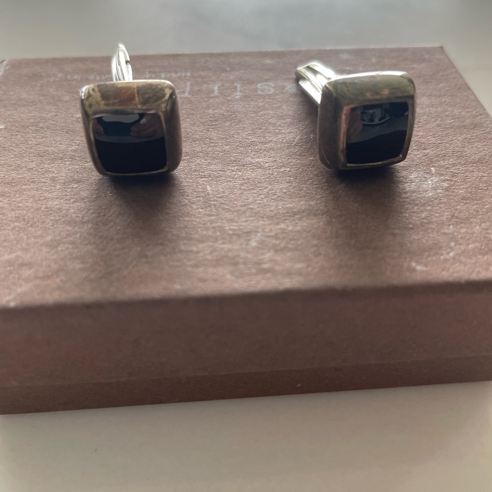 Silver and Black Cufflinks